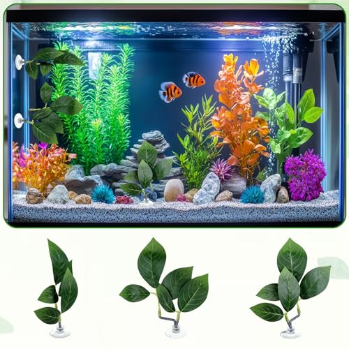 3 Pack Betta Hammock, Betta Hammock for Aquarium Bettas Bed with Suction Cup, Bettas Leaf Hammocks Simulating the Natural Habitat Fishes Resting Spot Playing Breeding Aquarium
