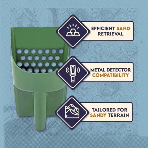 SE 3 Quart Sand Scoop Sifter with 0.5" Holes - Use for Gold and Metal Prospecting, Green - color: Green