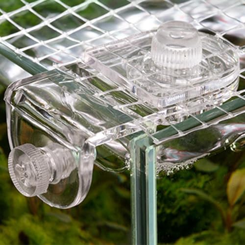 Fish Tank Top Cover - Aquarium Glass Lid Support Clip Set, Acrylic Rimless Tank Hood Holder | Anti-Jump Net Clamp, Top Cover Clamp Bracket System, Aquarium Accessory for Fish Container Stability Use