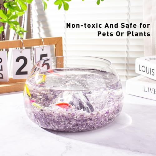 0.5 Lb/230g Amethyst Crystal Chips Bulk Tumbled Crushed Stones 3-5mm, Natural Crushed Crystal Quartz Healing Stones Rocks for Vases Filler, Aquarium Gravel Rocks, Succulent Plants Decor - color: Clear & Amethyst, size: 0.5 LB