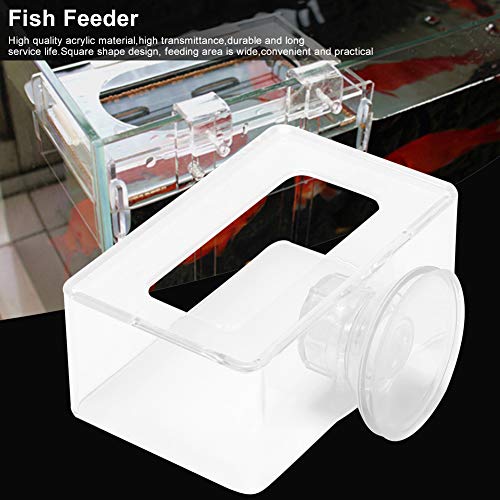 KIMISS Acrylic Simple Installation Fish Food Feeder Feeding Ring for Fish Aquarium with Suction Cup Acrylic Simple Installation (24x17x18cm / 9.4x6.7x7.1in) - size: 24x17x18cm / 9.4x6.7x7.1in