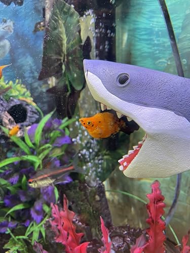 Aquarium Decor Magnetic Great White Shark Ornament – Wall-Mounted Fish Tank Accessory