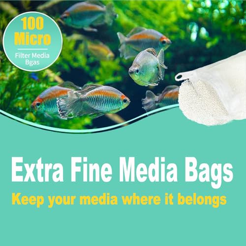 AQUANEAT Aquarium Filter Media Bags 6pcs Fish Tank Extra Fine 100 Micron Mesh Bags with Plastic Zipper for Activated Carbon (3” x 4”) - size: 3” x 4”