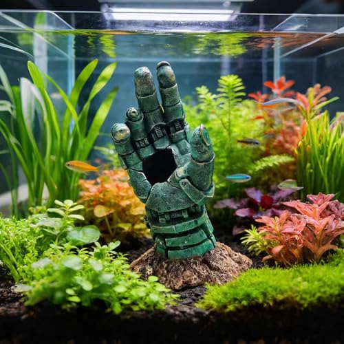 Aquarium Decoration Theme Decoration - Aquarium Hidden Cave Fish Tank Decoration, Reptile Cave Hidden Climbing Play Decoration Accessories, Suitable for Fighting Fish, Shrimp, Lizards, Amphibians