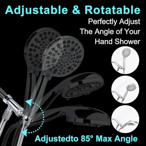 Shower Head Holder All Metal, Brass Adjustable Shower arm Bracket for Handheld, Hand held Showerhead Holder (B-Style Shower Arm Mount Premium Chrome - style: B-Style Chrome