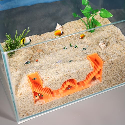 Orange Aquarium Underwater Fish Tunnel/Cave Fish Hide for Aquarium Hideout (Style 5) - color: Orange, style: Style 5