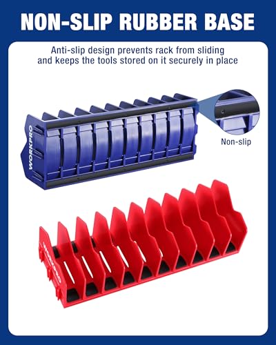 WORKPRO 4-Pack Plier Organizer Rack, Pliers Holder and Cutter Organizers with Non-Slip Rubber Base, 40-Slot Tool Box Organizer, Tool Drawer Organizer, Tool Storage, Plier Rack (Pliers Not Included) - color: Blue &Red, size: 4 Pack