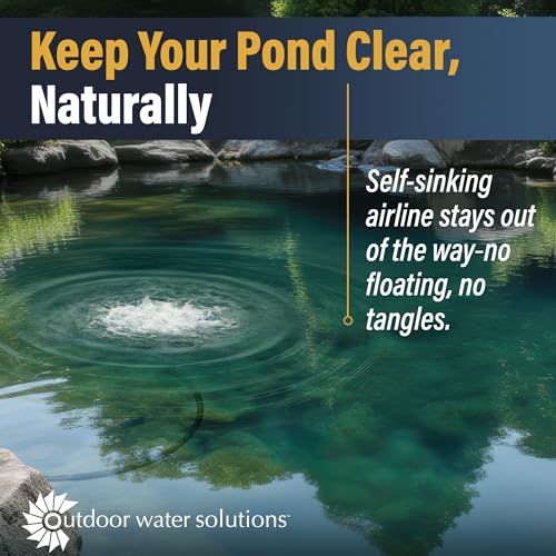 Outdoor Water Solutions Weighted Airline for Pond Aeration – 1/2" Inside Diameter | 100ft Roll | Self-Sinking Rubber Air Hose | Durable, Flexible Tubing for Aerators & Diffusers - style: 100ft. of 1/2in. Weighted Air Line
