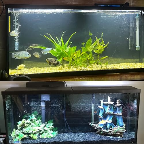 ELEBOX Aquarium Background Blue Black Fish Tank Background Picture 2 Sides Fish Backdrop for Aquarium Wallpaper 12"x 32" - size: 11.8" H x32.3" L