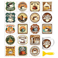 Peacoblue 18 Sheets Rub on Transfers for Crafts, Retro Coffee Labels 3.6"x3.9" UV DTF Cup Wraps Waterproof Cold Transfers Stickers for Wood Glass Metal Cup Tumblers Mirrors Mugs Home Decor - style: Retro Coffee Labels