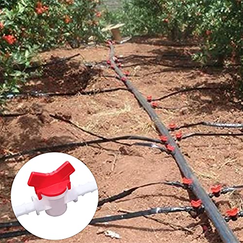 1/4“ Hose Barbed Ball Valve, Drip Irrigation Ball Valve Shut Off Switch for Drip Irrigation and Aquariums (pack of 2) - color: 2pcs, size: 1/4 Inch