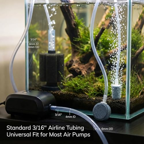 Aquarium Airline Tubing 3/16” Standard Air Hose, Flexible and Kink Resistant Tubing for Fish Tank Air Pump, Safe for Freshwater and Saltwater Aquariums-40 Feet - size: 40 feet