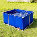 Foldable Canvas Fish Pond Tank, Above Ground Fish Pond Koi Goldfish Turtle Breeding Pool, Portable Indoor Outdoor Aquarium, Ornamental Water Storage Tank with Metal Frame & Drain Valve - size: 1x1x1.2m