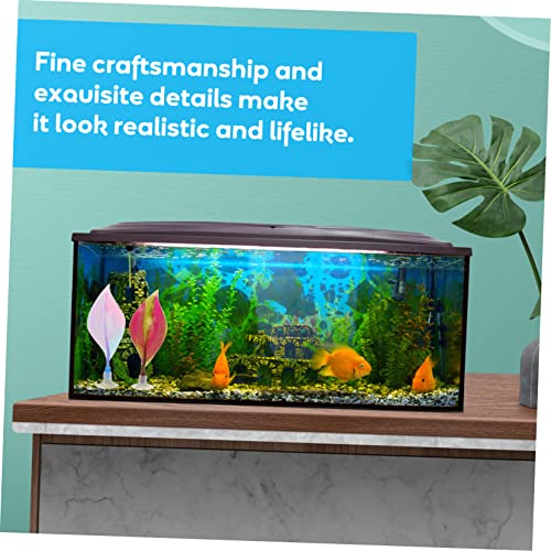 Happyyami 4pcs Decorate Fish Resting Bed Leaf Decor Aquarium Betta Fish Hammock Leaves Silicone Leaf Fish Tank Supplies Simulation Leaf Decor Fish Tank Sucker Fish Skin