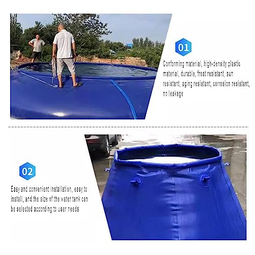Pool above Ground, Outdoors Collapsible Rain Barrel PVC Pool Fish Pond Capacity Rainwater Collection Bucket Water Collection Tank with Faucet (Color : Blue, Size : 6Ton) (Multicolor 10Ton)
