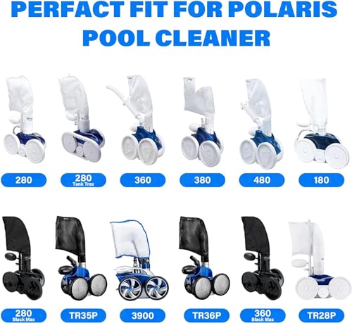for Polaris Pool Cleaner Parts, 6 Pack Sweep Hose Tail Scrubbers Replacement for Sweep Pool Cleaner Fits Polaris 180 280 360 380 480 3900 - color: Black-6 Pack