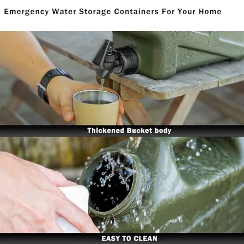 3.2 Gallon Water Jug with Spigot, BPA Free Leak-Proof Camping Water Container, Portable Emergency Water Storage for Outdoor Hiking, Camping, Home Use, Camping Essentials - color: 3.2gal Green