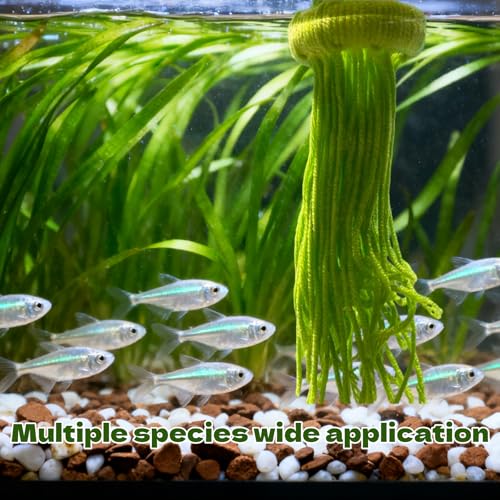 Spawning Mop Handmade Fish Breeding Grass Fish Tank Breeding Mop Decorative Aquarium Plants Floating Green Aquarium Decor for Securing Eggs and Protecting New Fry