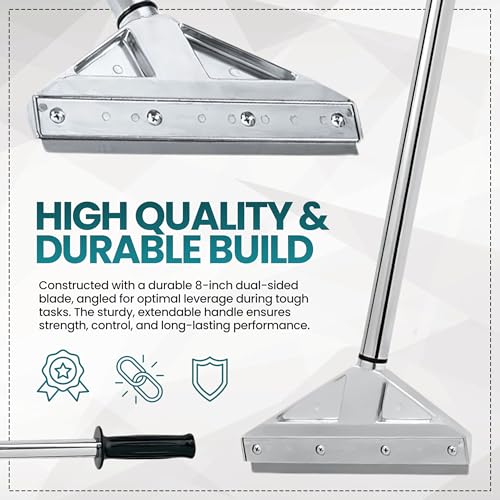 Razor Blade Scraper Tool with 8 Inch Aluminum Blade - Floor Scraper Tool with 3" to 6" Telescoping Handle Comfortable Cushion Grip by KP Operating Supply - 2 Pack - size: Pack of 2