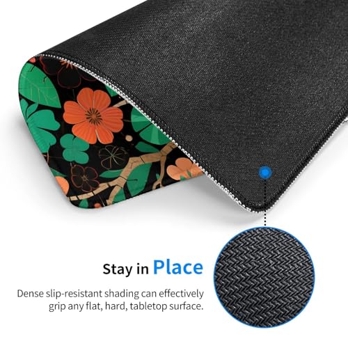 Red and Green Floral Gaming Mouse Pad Anti-Slip Rubber Base Laptop Mouse Mat for Home Computer Mousepad 8.3 X 10.3 in - color: Red And Green Floral, size: 10.3L x 8.3W inches