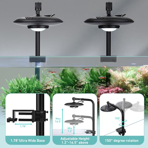 hygger 95W High PAR Aquarium LED Light, 5 Adjustable Brightness Full Spectrum Fish Tank Lamp & Stand Kit Ideal for Aquascaping Planted Tank Fish Display Shrimp Tank Paludarium
