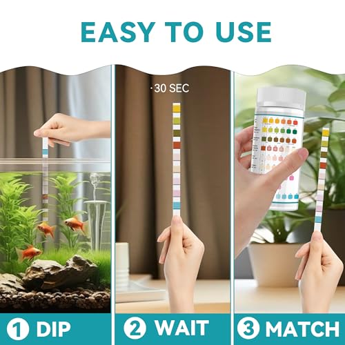 Aquarium Test Strips, 9 in 1 Fish Tank Test Kit for Freshwater Ponds, 150 ct Quick & Accurate Water Testing Iron Copper Sodium Chlorine Nitrate Nitrite Total Alkalinity Hardness Free Chlorine pH - color: 9 IN 1 aquarium test strips
