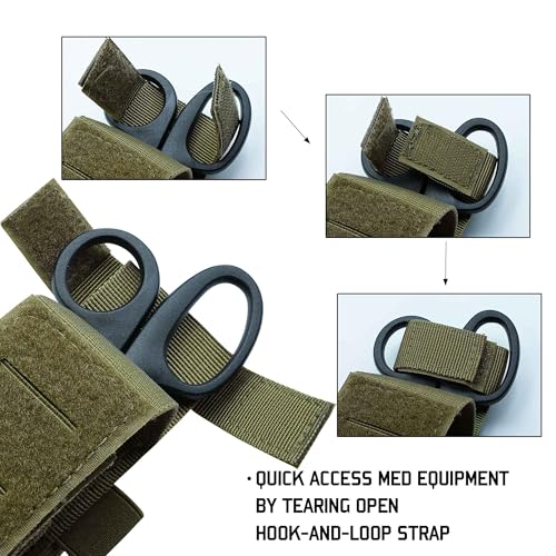 Upgrade 1000D Laser Cut Molle Tourniquet Holder, Heavy Duty Tactical Molle Tourniquet Pouch Holder - color: Pouch-Army Green