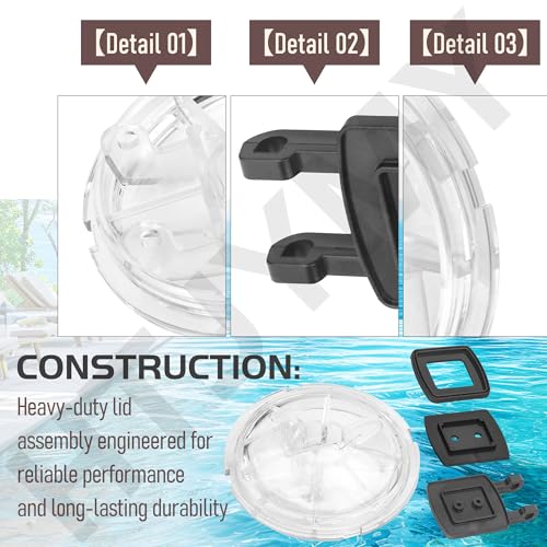 600-7300 Pool Check Valve Swing Valve and Lid Kit Compatible with Wate-rway 600-7300B TruSeal Assembly, Heavy-Duty Replacement Flapper with O-Ring for Spa Plumbing