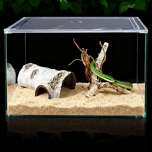 Natural Reptile Hide Basking Platform, Hideout Decor for Aquarium, Fish Tank, Bearded Dragon, Gecko, Shrimp, Betta (Birch Tree Hiding Cave, Medium) - color: Birch Tree Hiding Cave, size: Medium