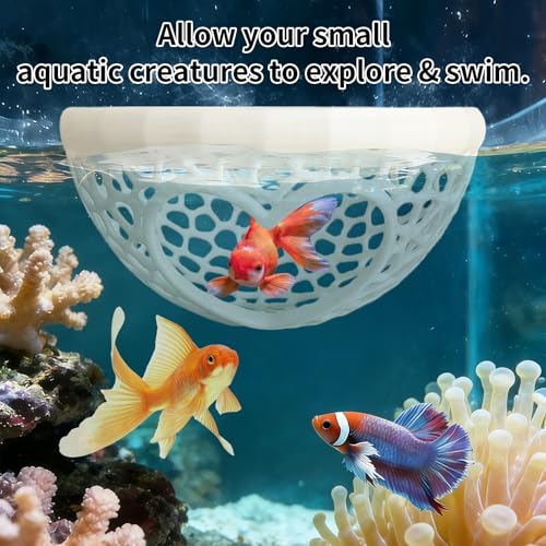 Floating Betta Hammock, Betta or Shrimp Feeder, Glow in The Dark 3D Printed Aquarium Decor, Feeding Ring & Safe Resting Spot for Betta, Shrimp & Small Fish
