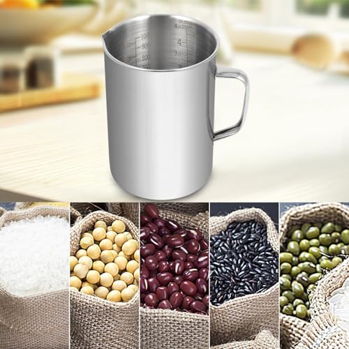 Kichwit Large Stainless Steel Measuring Cup, Liquid Metal Measuring Cup with Handle, 34oz / 1000ml / 4 Cups - size: Large, 34 oz (1000 ml, 4 cups)