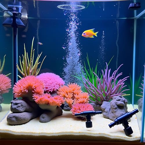 10 Pcs Black T Shaped Aquarium Air Valve, Plastic Fish Tank Air Line Flow Control Regulator Valve Aquarium Air Pump Accessories Adjustable Connector Switch Tap
