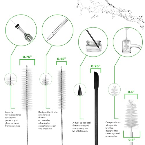 Pipe Perfect Original Cleaning Brush Set – Multi-Size Detail Brushes for Glass, Bottle, Tube & Narrow Openings | Deep Cleaning Kit for Hard-to-Reach Areas | Durable Reusable (Original Pack)