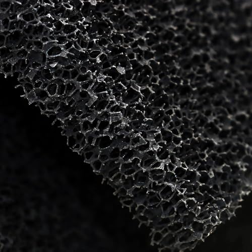Cut to Fit Activated Carbon Media Pad, Pre Filter Carbon Sponge for Aquarium, Fish Tank, Pond, Reef Canister (9.8 x 9.8 x 0.4 inch 3pcs)