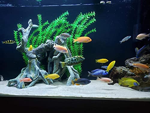 Aquarium Decorations Plastic Plants 24" Large Artificial Fish Tank Plant Ornament for Fish