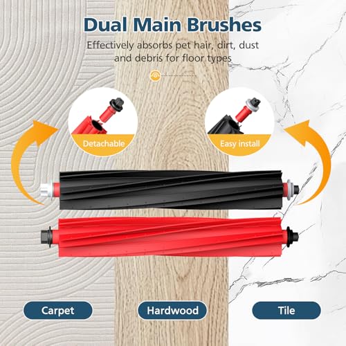 Qrevo Slim Replacement Parts for Roborock Qrevo Slim/Qrevo Master Robot Vacuum, Accessories Include Dual Main Brush, 6*Side Brushes, 4*Filters, 4*Microfiber Mop Cloths, 6*Dust Bags, 2*Tools - style: for Qrevo Master/Slim