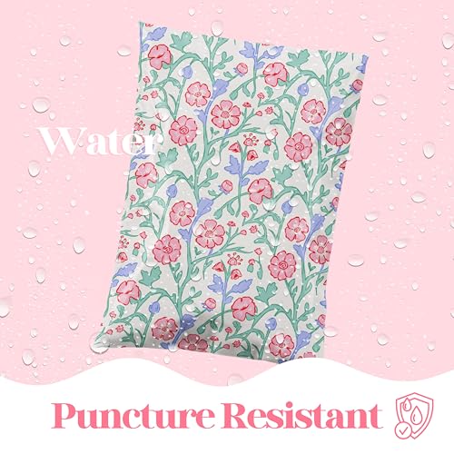 6x9 Designer Poly Mailer 100 Pack Heavy Duty Waterproof Self Seal Shipping Bags for Small Business Large Mailing Envelopes Bulk Tear Resistant Packaging Garden Party Spring Flowers - color: Garden Party, size: 6x9
