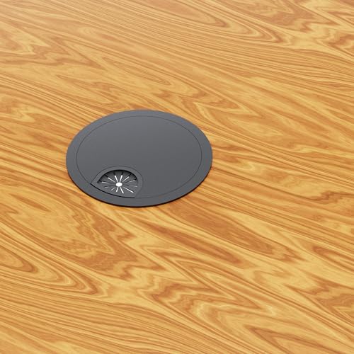 Desk Grommet 2-3/8 Inch 60mm, Zinc Alloy Computer Desk Wire Hole Cover, Office Desktop Cord Cable Hole Metal Ring, Black - size: 2-3/8" Black