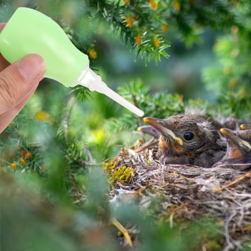 ULTECHNOVO Bird Feeding Syringe, Aquarium Liquid Droppers, Pipette Dropper with Graduated Scale Clear Plastic Long Tube and Rubber Bulb for Fish Tank Coral Feeder Bird Liquid Food Hand Feeding Tool