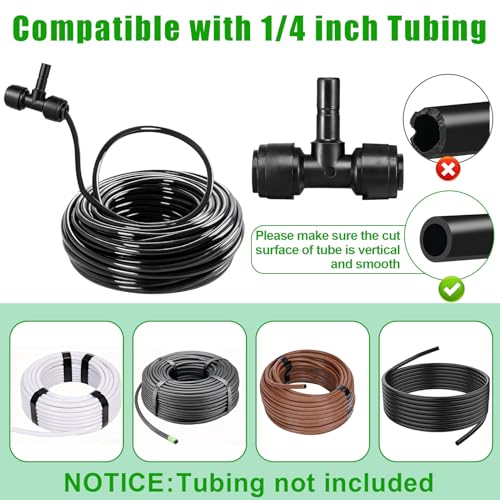 20 Pack 1/4" Push to Connect Fittings Tee Connectors,Reptile Mister System 1/4" Quick Connect Fittings,Reptile Mister Fittings for Aquarium,Vivarium,Irrigation System - size: 20 Pack 1/4" Tee