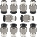1/4 Air hose fittings, Push to Connect Air fittings Male Straight 1/4 Inch Tube OD x 1/8 NPT Thread Fitting (Pack of 10) - size: OD 1/4 - NPT 1/8, style: Male thread