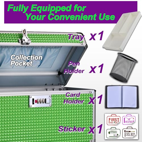 Portable Combination Lock Storage Box with Handle – Multipurpose Locking Case for Home & Outdoor Use, Secure Storage for Accessories, Medicine, Cosmetics, Toys & Tools (Green, Extra Large) - color: Green, size: Extra Large