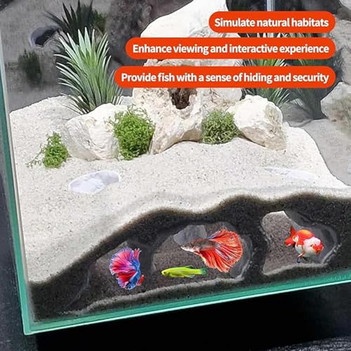 Aquarium Underground Tunnel Cave, Cave Fish Tank Decor, Fish Tank Decor Decoration, Breeding Shelter Decoration - size: Small