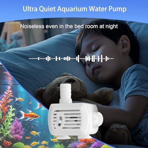 Wireless Aquarium Pump for Small Tank 5 Gallon & Under - Ultra Quiet 4.5W Submersible Pump with Adjustable Flow (40GPH) Includes Charger,Betta Fish Tank,Pet Fountain,Hydroponic bucket