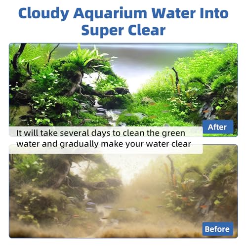 hygger 5W Aquarium U-V Light with Timer, 360° Protective Shield Clean Light for Crystal Clear Green Water, Submersible Fish Tank Cleaner for 10–40 Gallon Freshwater & Saltwater Aquariums - size: 1.85 * 4.75 inches