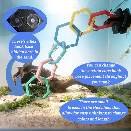 Aquarium Shrimp Climbing Toys & Resting Hammocks - Betta Fish Enrichment Toys, Suction-Cup for Small Freshwater Shrimp & Snails, Shrimp Tank Decoration Accessories