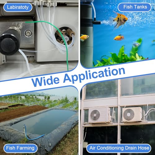 uxcell Flexible PVC Tubing, 1mm ID x 1.6mm OD - 6.6 Feet Long Clear Vinyl Water Pipe, Lightweight Plastic Hose Water Pipe with Zip Ties for Aquaponics, Air Hose, Irrigation - size: 1mm ID x 1.6mm OD