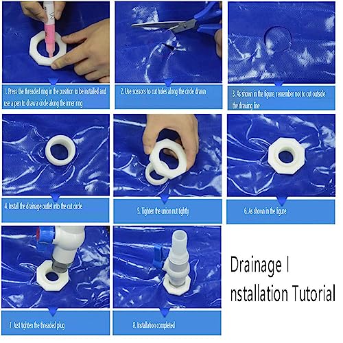 Outdoor Aquarium Water Tank PVC Canvas with Stand Collapsible Water Bucket for Camping Washing Fishing Fish Culture Seafood, Rectangle Pool Above Ground(2x1.5x0.8m) - size: 2x1.5x0.8m