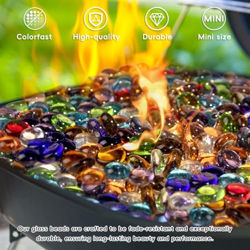 1 LB Blue Glass Marbles, Mini Flat Glass Beads~150 PCS for Vase Fillers, Floral Bottom Mancala Gems Pebbles Fish Tank Rocks for Table Aquarium,Home Decor Art Craft Supplies(0.5"~0.7") - color: Blue~1 Lb, size: 1 LB