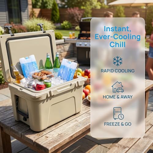 Abaodam 4pcs Ice Box for Air Cooler Fan 400ml Pre-Filled Safe Ice Packs - Reusable Cold Cooling Packs for Camping Lunch Box Conditioner Food Preservation Shipping Beach School Bag